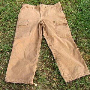 Men's Flex Fire Hose Cargo Work Carpenter Pants Tan Duluth Trading Co 50 x 30